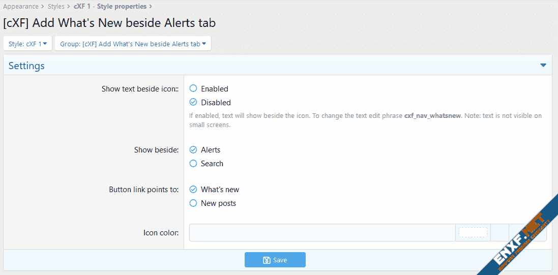 [cXF] Add What's New beside Alerts tab
