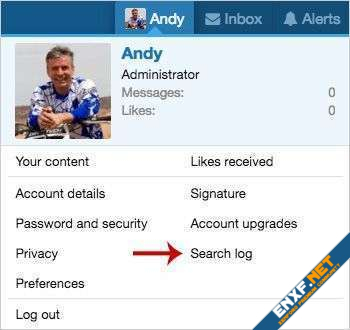 AndyB Search log